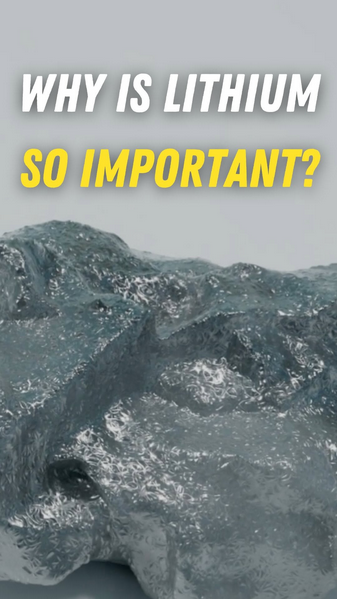 An explainer on Lithium, presented by Lucy Crane. Text reads "Why is lithium so important?" over an image 